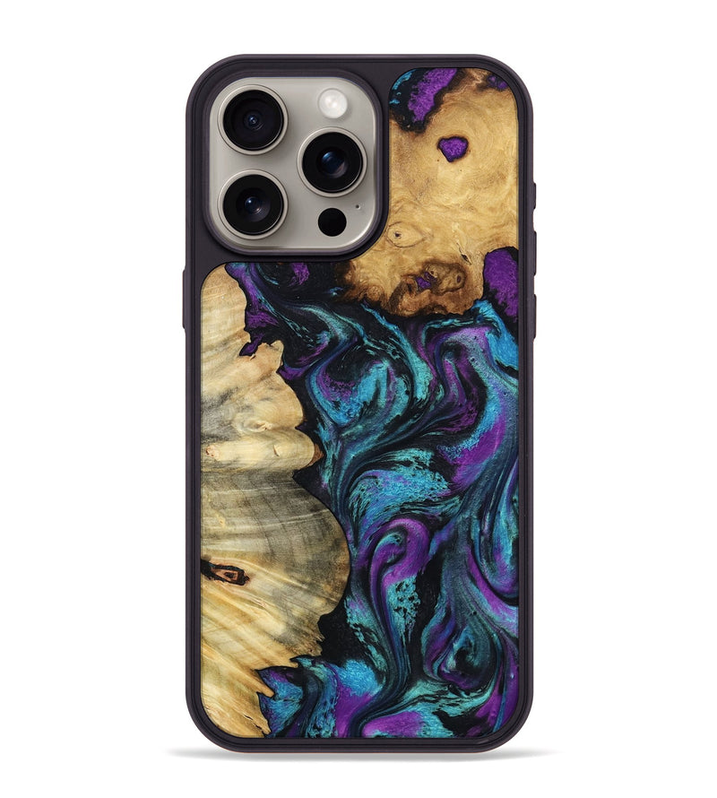 iPhone 15 Pro Max Wood Phone Case - Karley (Purple, 800401)