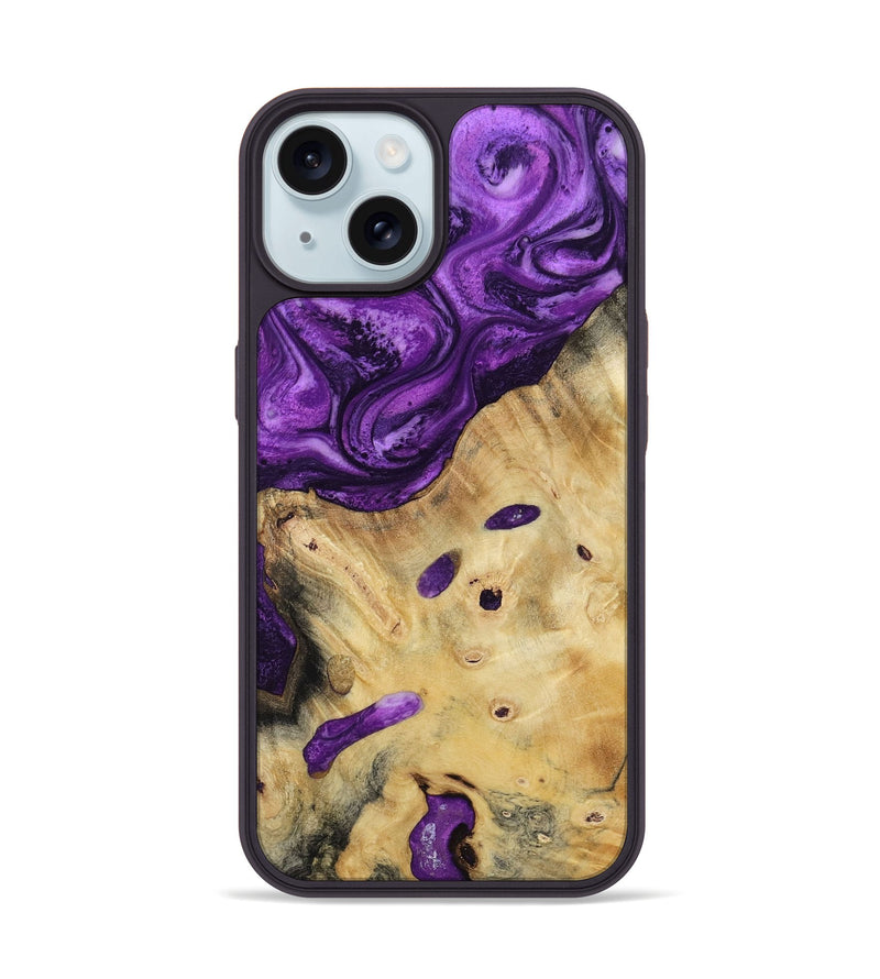 iPhone 15 Wood Phone Case - Rufus (Purple, 800402)