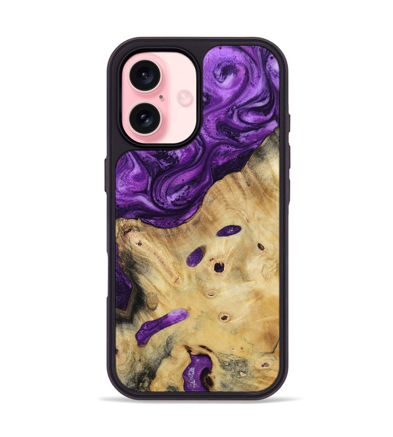 iPhone 16 Wood Phone Case - Rufus (Purple, 800402)