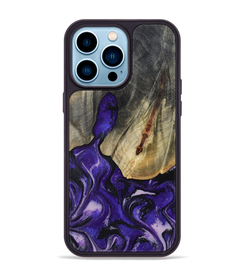 iPhone 14 Pro Max Wood Phone Case - Nala (Purple, 800404)