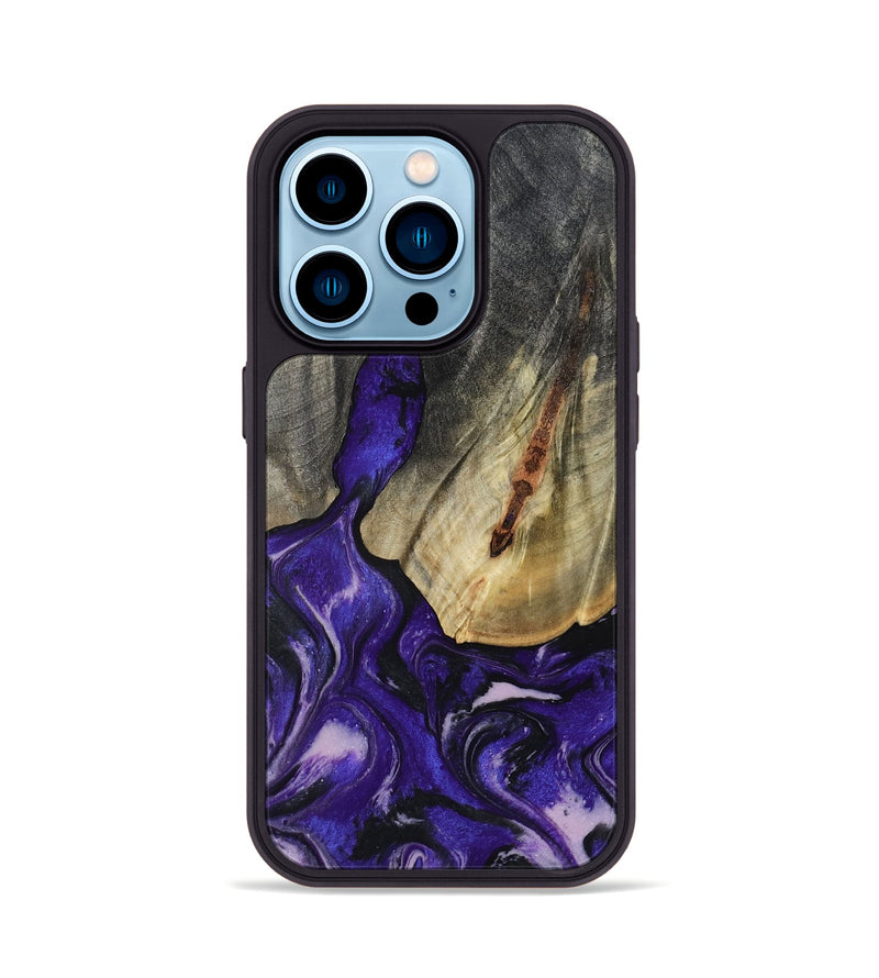 iPhone 14 Pro Wood Phone Case - Nala (Purple, 800404)