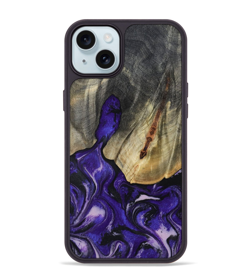 iPhone 15 Plus Wood Phone Case - Nala (Purple, 800404)