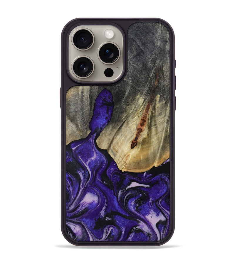 iPhone 15 Pro Max Wood Phone Case - Nala (Purple, 800404)