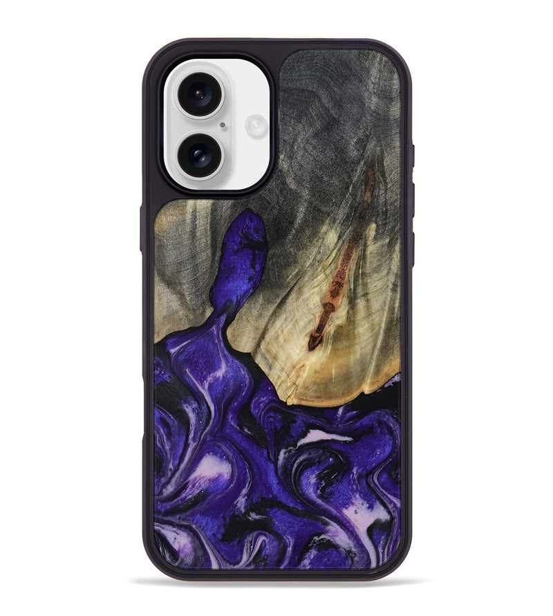 iPhone 16 Plus Wood Phone Case - Nala (Purple, 800404)