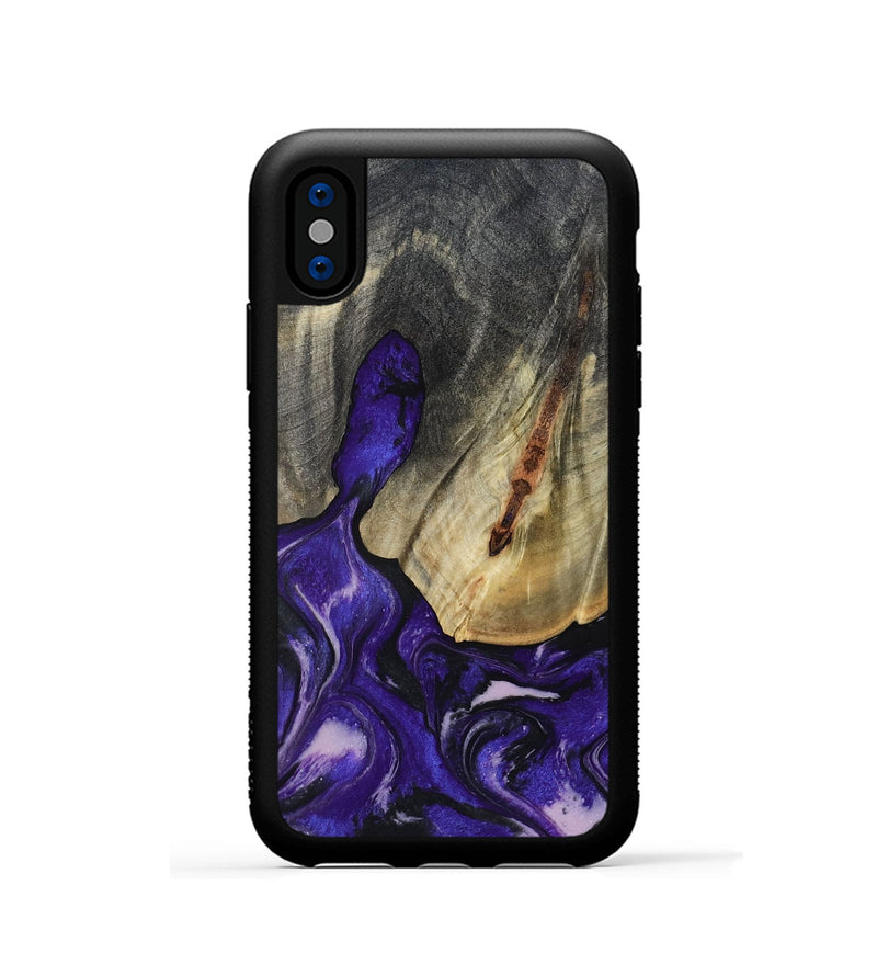 iPhone Xs Wood Phone Case - Nala (Purple, 800404)