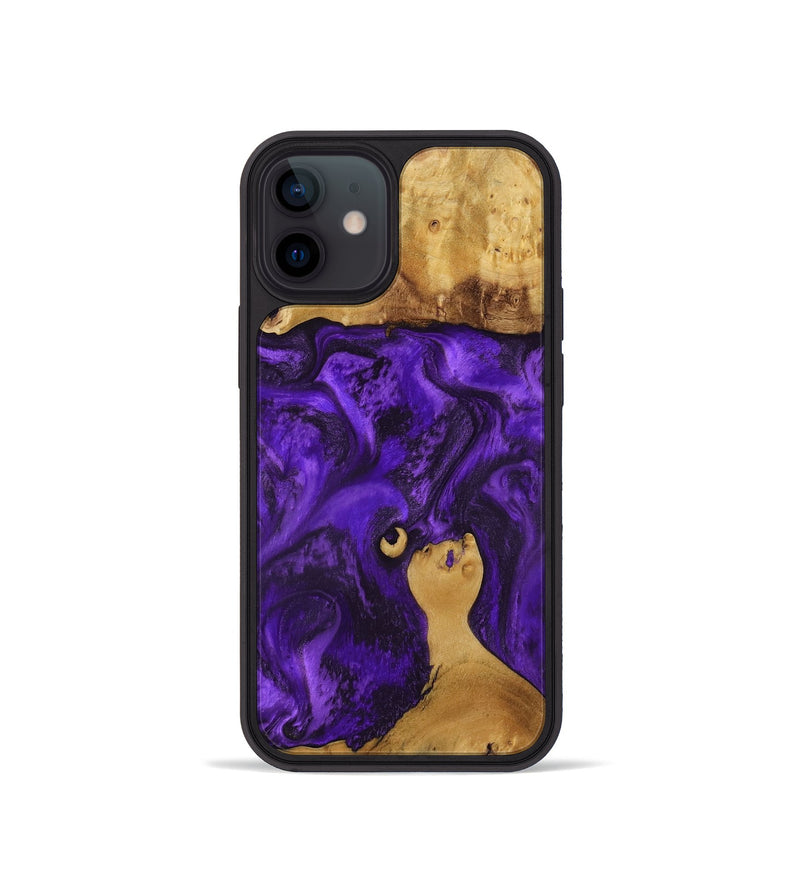 iPhone 12 mini Wood Phone Case - Chantal (Purple, 800409)