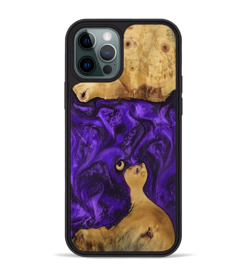 iPhone 12 Pro Max Wood Phone Case - Chantal (Purple, 800409)