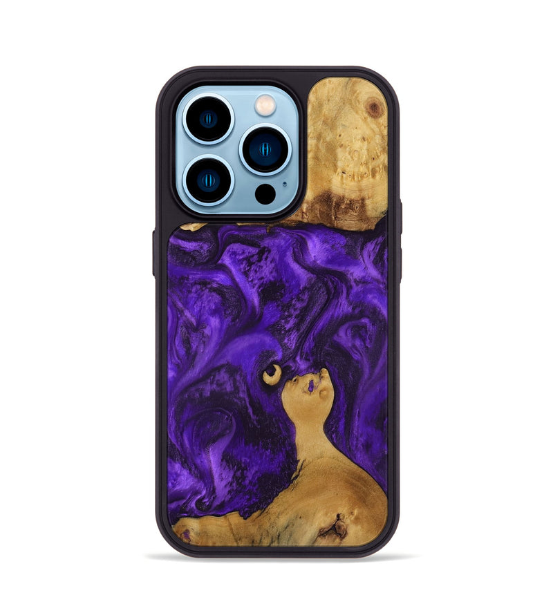 iPhone 14 Pro Wood Phone Case - Chantal (Purple, 800409)