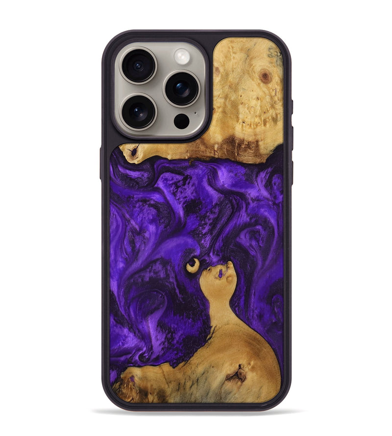 iPhone 15 Pro Max Wood Phone Case - Chantal (Purple, 800409)