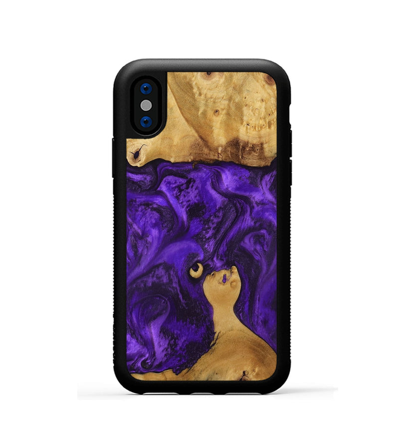 iPhone Xs Wood Phone Case - Chantal (Purple, 800409)