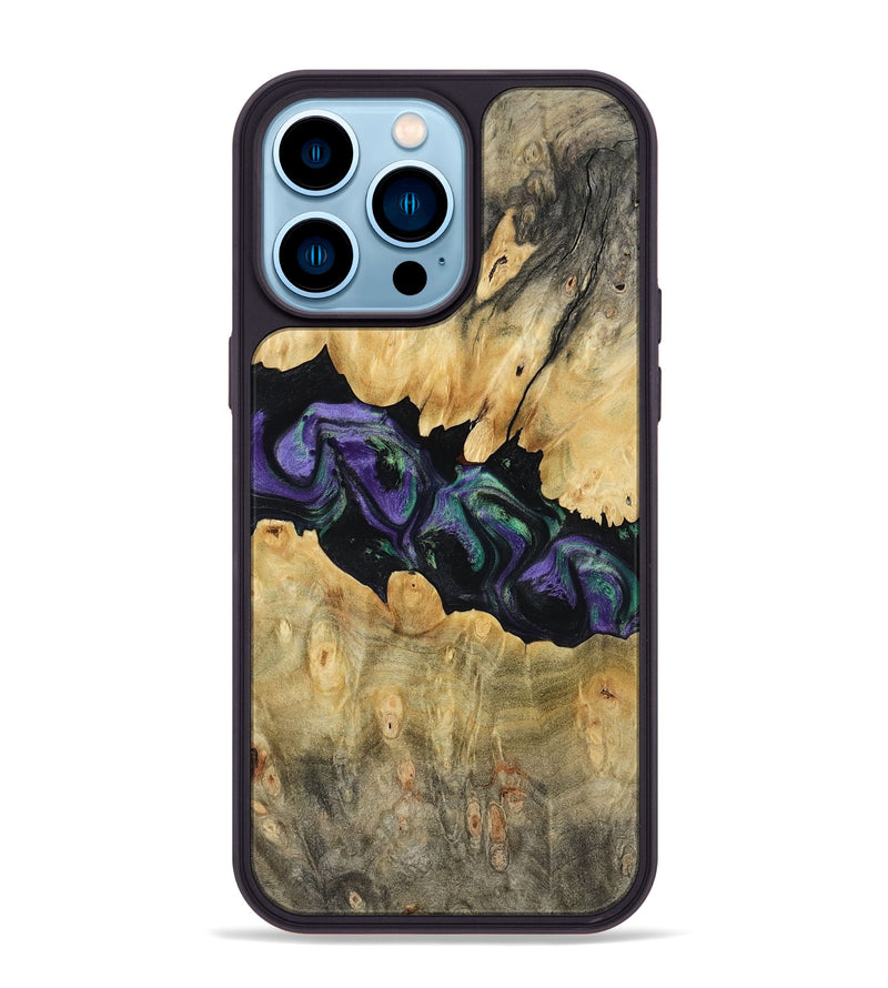 iPhone 14 Pro Max Wood Phone Case - Lilia (Purple, 800412)