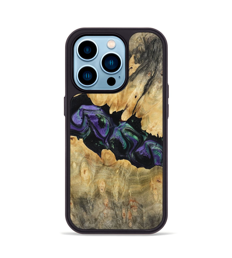 iPhone 14 Pro Wood Phone Case - Lilia (Purple, 800412)