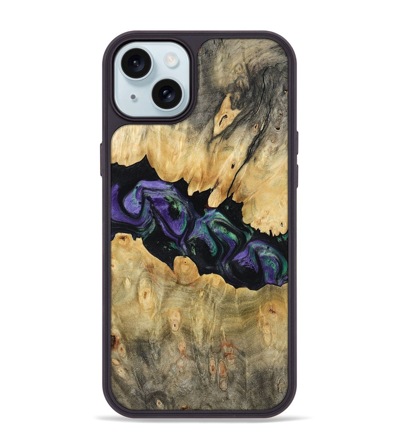 iPhone 15 Plus Wood Phone Case - Lilia (Purple, 800412)