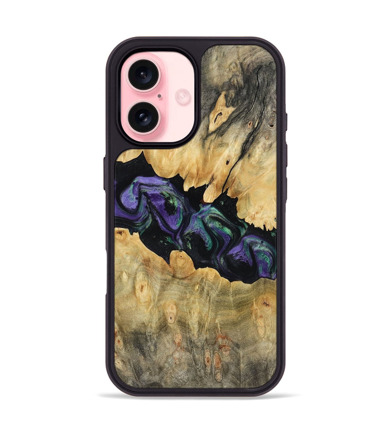 iPhone 16 Wood Phone Case - Lilia (Purple, 800412)