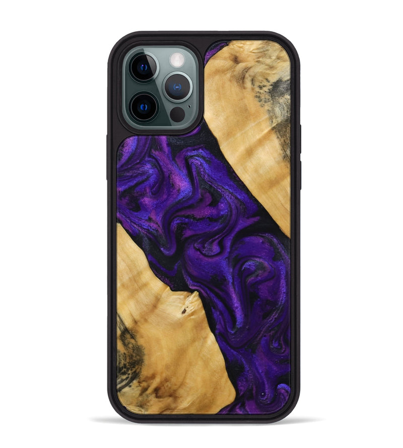 iPhone 12 Pro Max Wood Phone Case - Marcos (Purple, 800413)