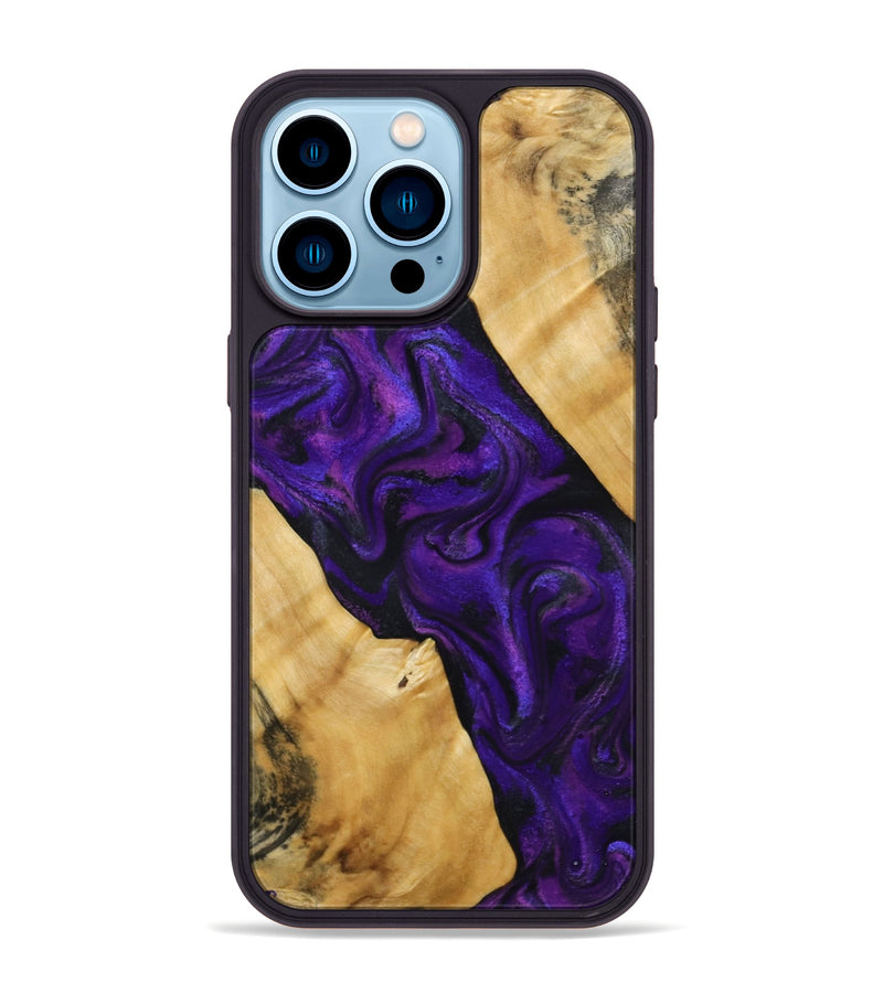 iPhone 14 Pro Max Wood Phone Case - Marcos (Purple, 800413)