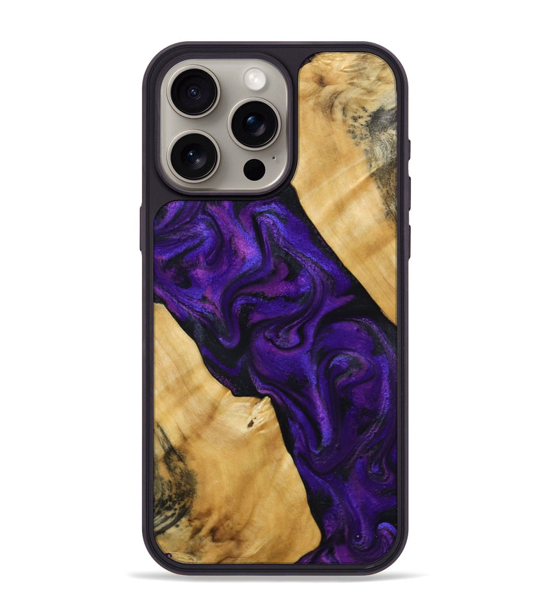 iPhone 15 Pro Max Wood Phone Case - Marcos (Purple, 800413)