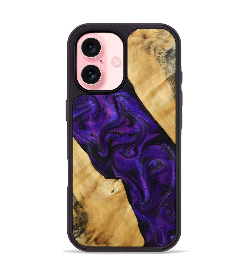 iPhone 16 Wood Phone Case - Marcos (Purple, 800413)