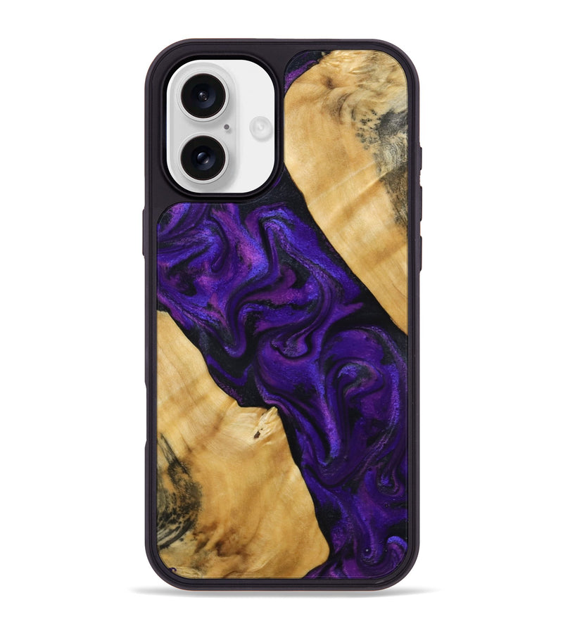 iPhone 16 Plus Wood Phone Case - Marcos (Purple, 800413)