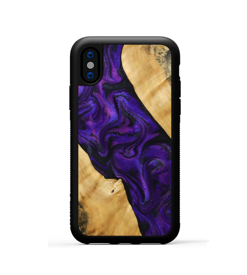 iPhone Xs Wood Phone Case - Marcos (Purple, 800413)