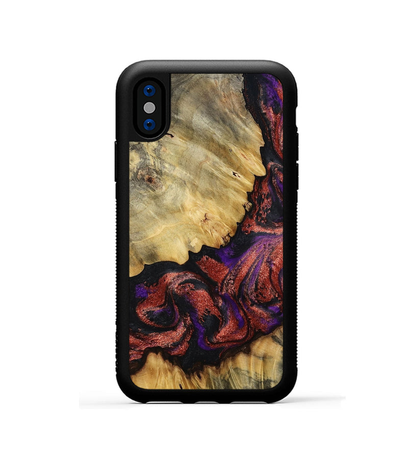 iPhone Xs Wood Phone Case - Konner (Purple, 800415)