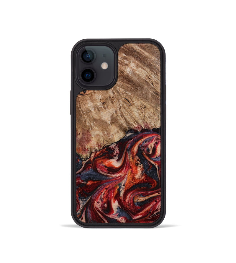 iPhone 12 mini Wood Phone Case - Brandi (Red, 800417)