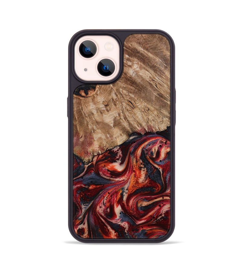 iPhone 14 Wood Phone Case - Brandi (Red, 800417)