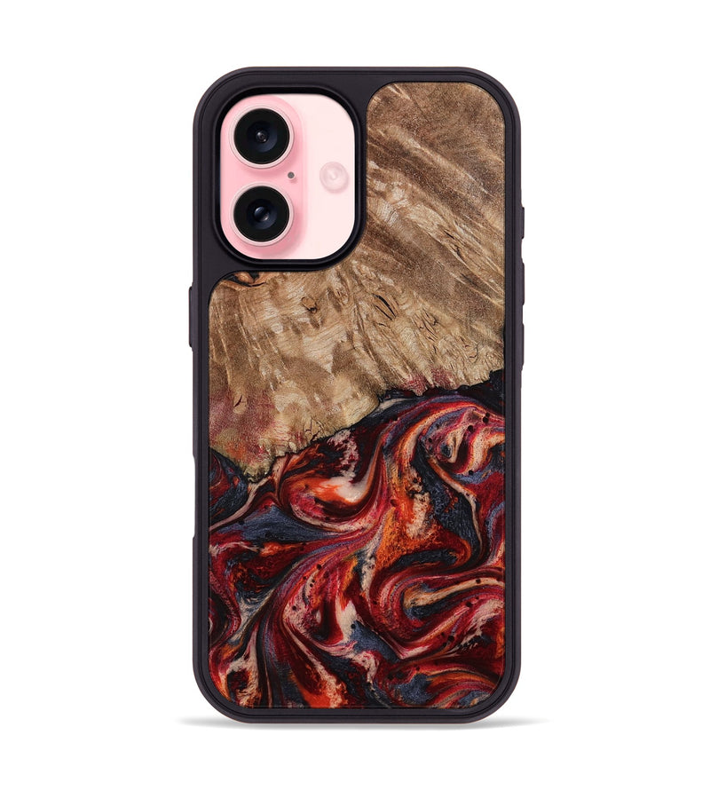 iPhone 16 Wood Phone Case - Brandi (Red, 800417)