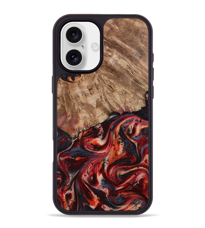 iPhone 16 Plus Wood Phone Case - Brandi (Red, 800417)
