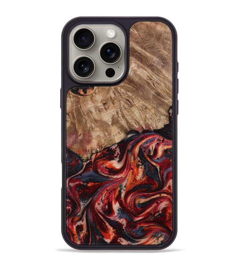 iPhone 16 Pro Max Wood Phone Case - Brandi (Red, 800417)