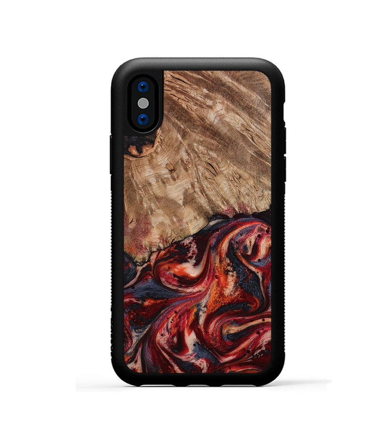 iPhone Xs Wood Phone Case - Brandi (Red, 800417)