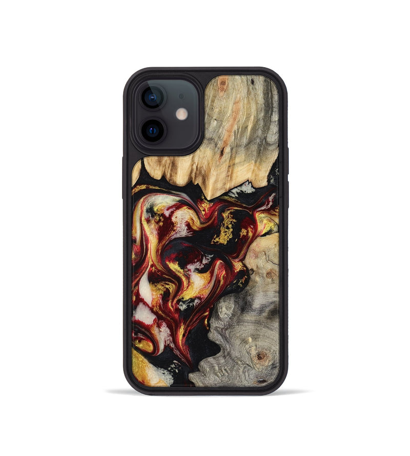 iPhone 12 mini Wood Phone Case - Mable (Red, 800419)