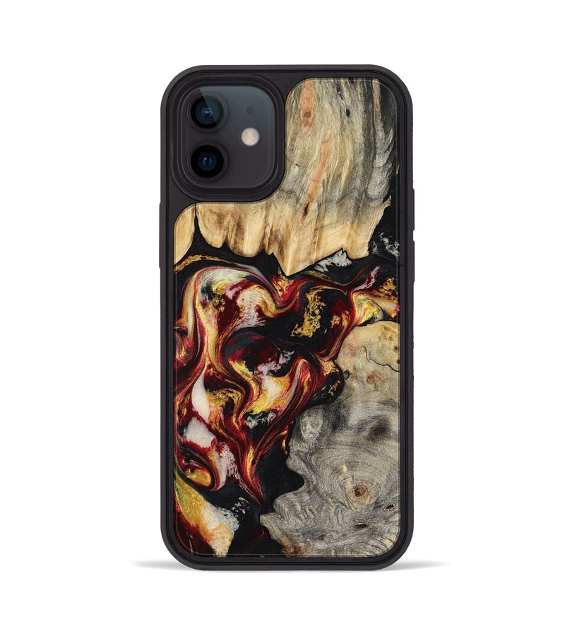iPhone 12 Wood Phone Case - Mable (Red, 800419)
