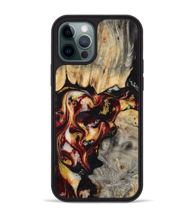iPhone 12 Pro Max Wood Phone Case - Mable (Red, 800419)