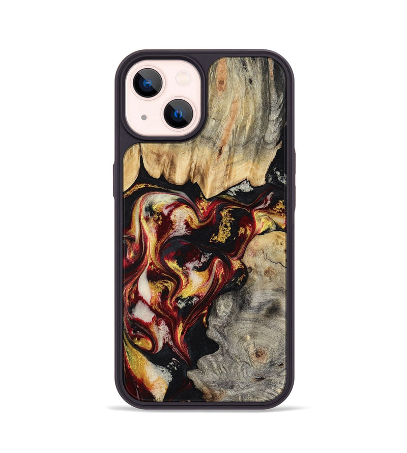 iPhone 14 Wood Phone Case - Mable (Red, 800419)