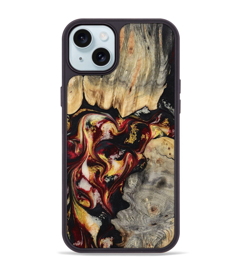 iPhone 15 Plus Wood Phone Case - Mable (Red, 800419)