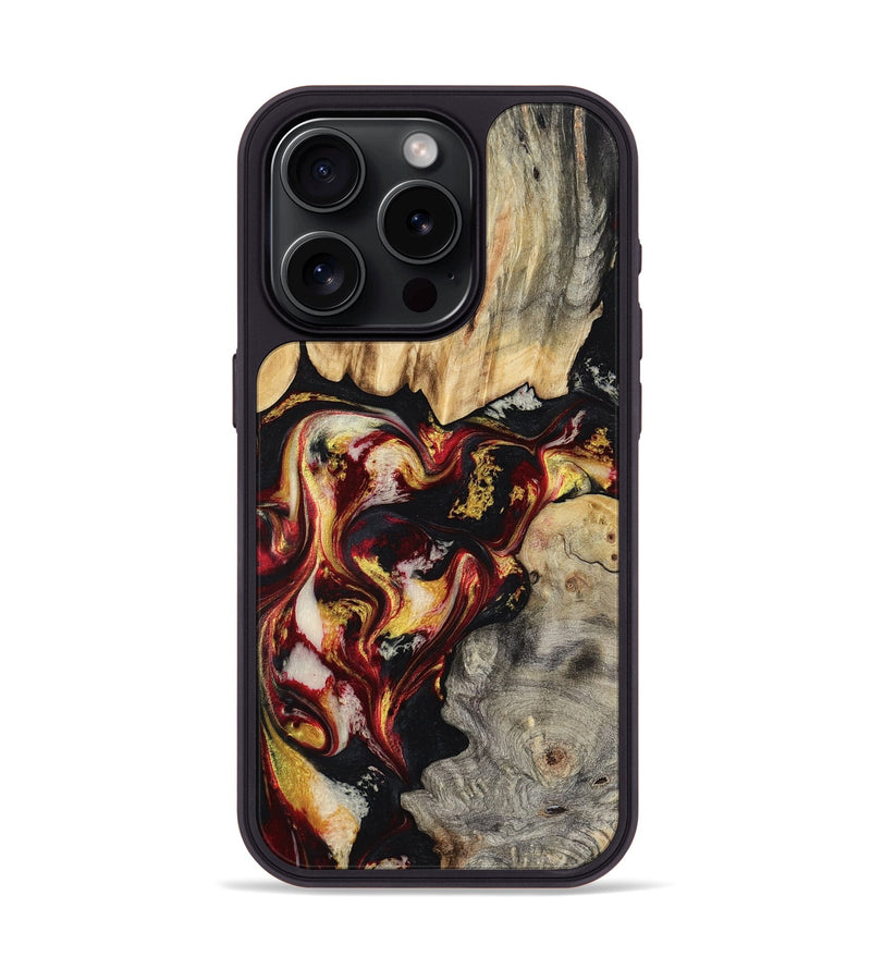 iPhone 15 Pro Wood Phone Case - Mable (Red, 800419)