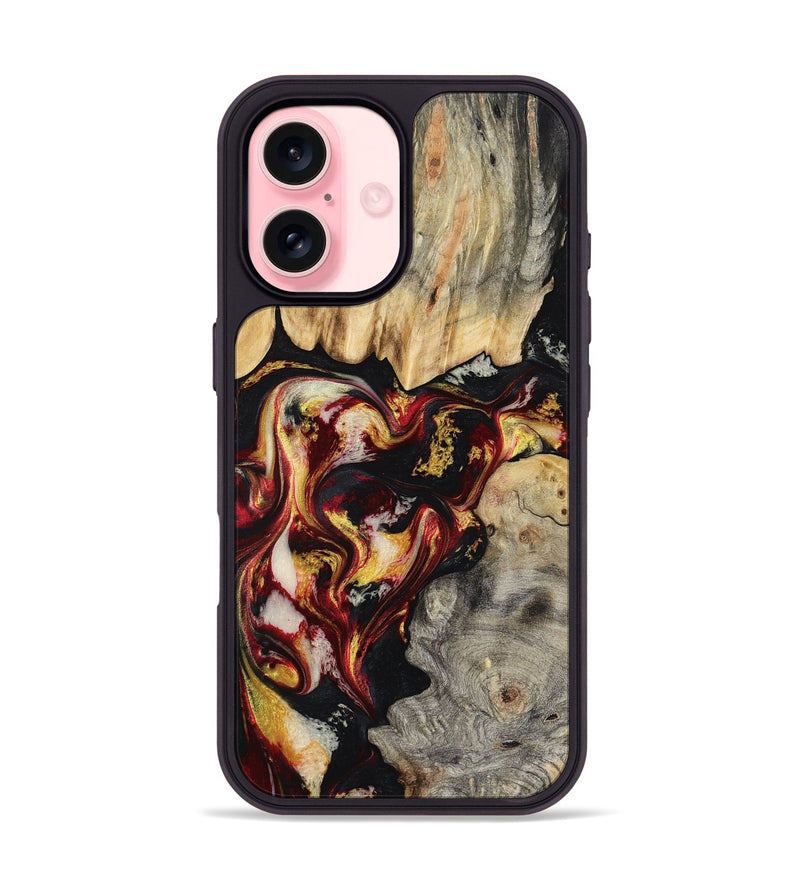 iPhone 16 Wood Phone Case - Mable (Red, 800419)