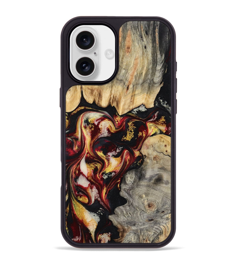 iPhone 16 Plus Wood Phone Case - Mable (Red, 800419)