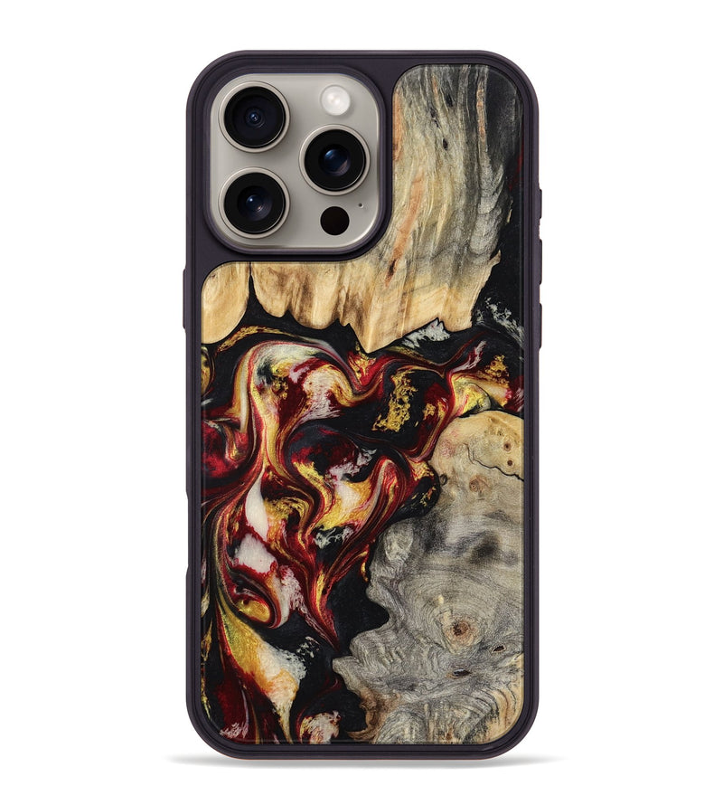 iPhone 16 Pro Max Wood Phone Case - Mable (Red, 800419)