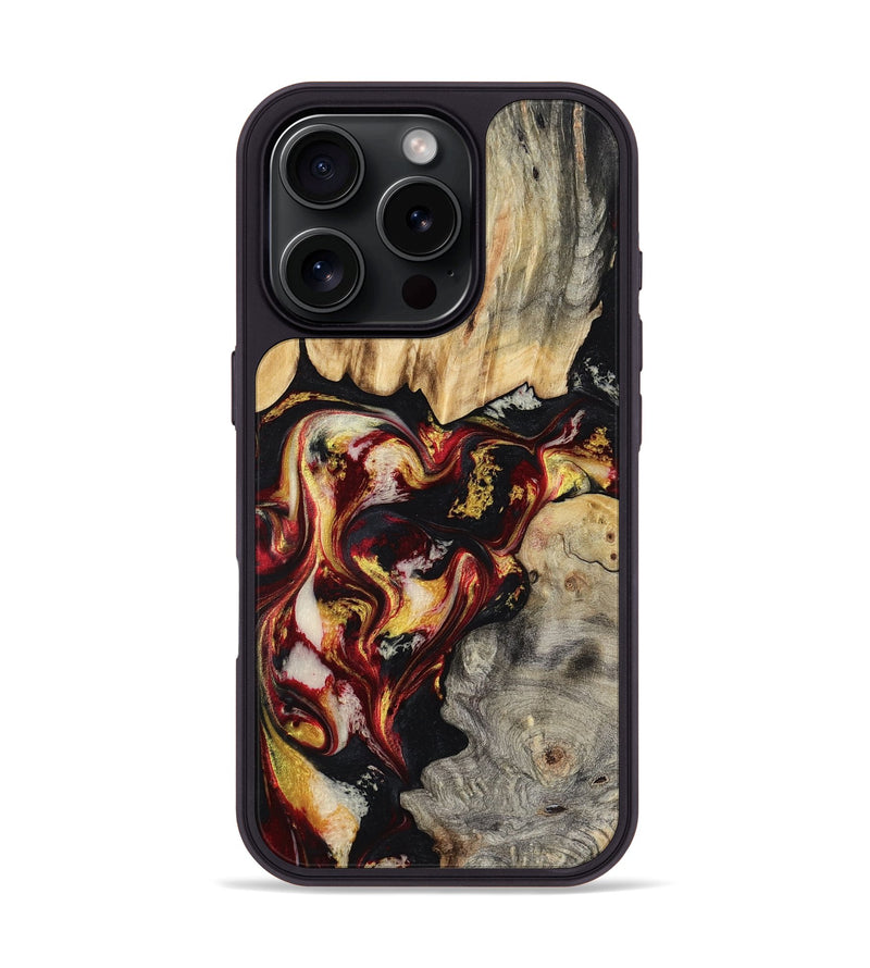 iPhone 16 Pro Wood Phone Case - Mable (Red, 800419)