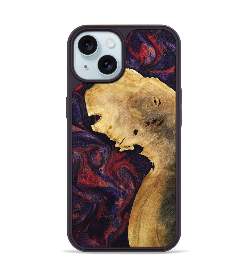 iPhone 15 Wood Phone Case - Clair (Red, 800420)