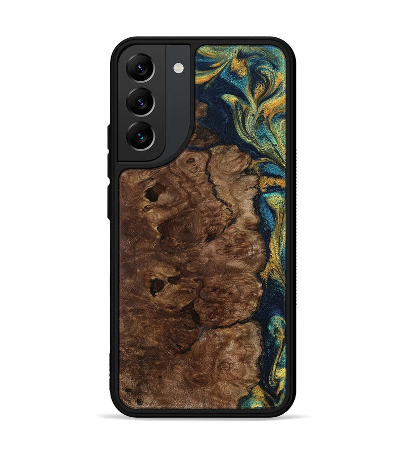 Galaxy S22 Plus Wood Phone Case - Kamari (Teal & Gold, 800422)