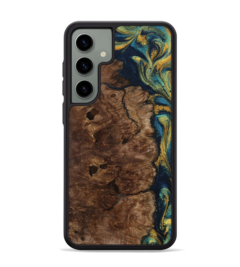 Galaxy S24 Plus Wood Phone Case - Kamari (Teal & Gold, 800422)