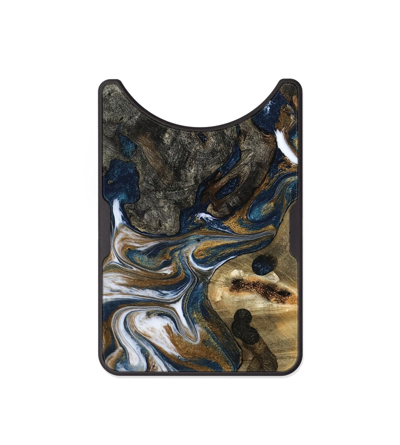 Alloy Wood Wallet - August (Teal & Gold, 800424)