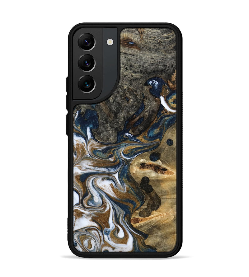 Galaxy S22 Plus Wood Phone Case - August (Teal & Gold, 800424)
