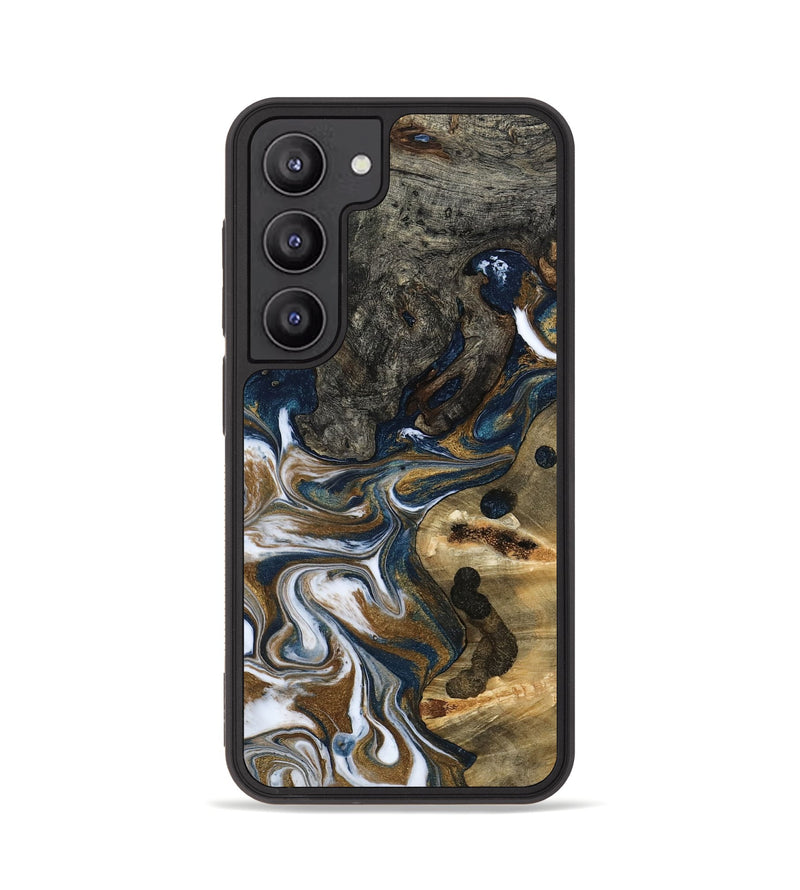 Galaxy S23 Wood Phone Case - August (Teal & Gold, 800424)