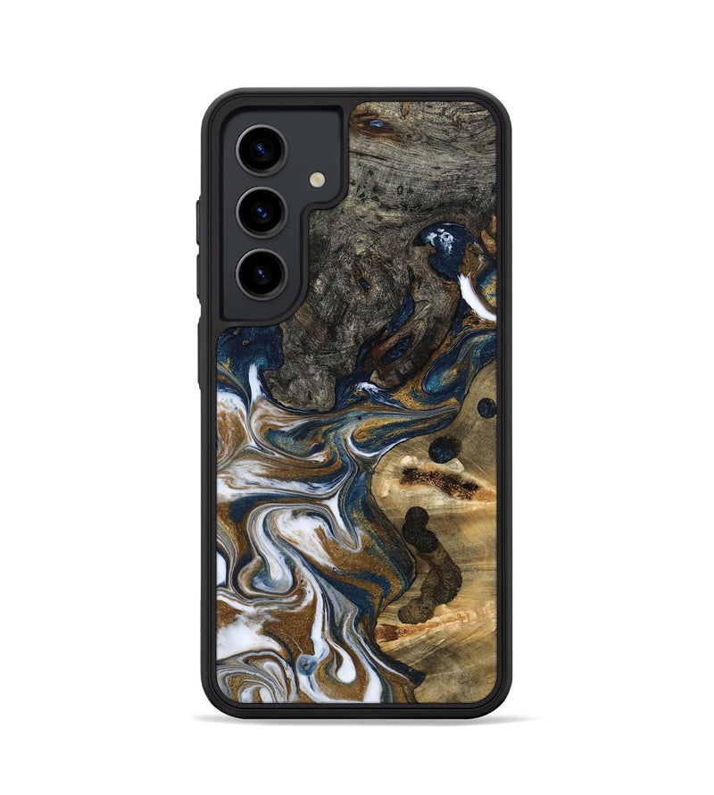 Galaxy S24 Wood Phone Case - August (Teal & Gold, 800424)