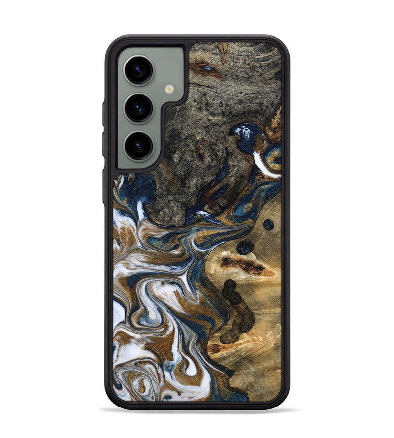 Galaxy S24 Plus Wood Phone Case - August (Teal & Gold, 800424)