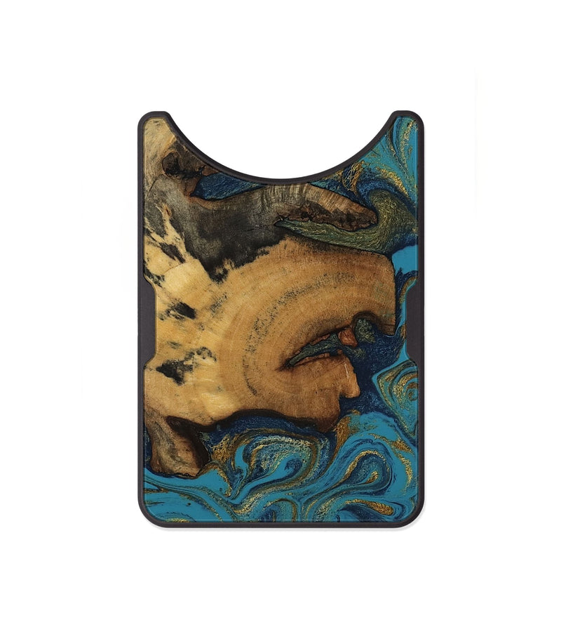 Alloy Wood Wallet - Scarlet (Teal & Gold, 800425)